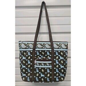 Vera Bradley "Puppy Love" Limited Edition Retired Pattern Bag Purse Hard Bottom